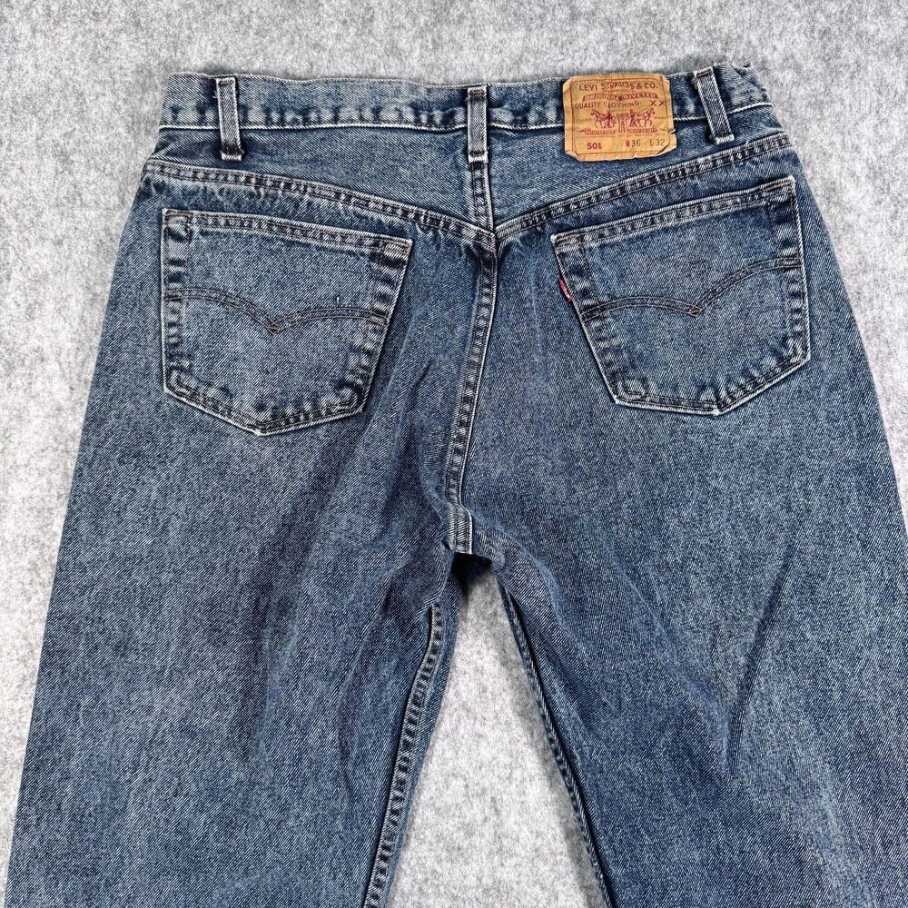 VTG Levis 501XX Jeans Mens 36x32 Measures 32x31 Blue Acid Wash Denim Y2K - Picture 11 of 14